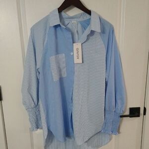 NWT: ASVIVID Light Blue Casual Button Down Shirt
